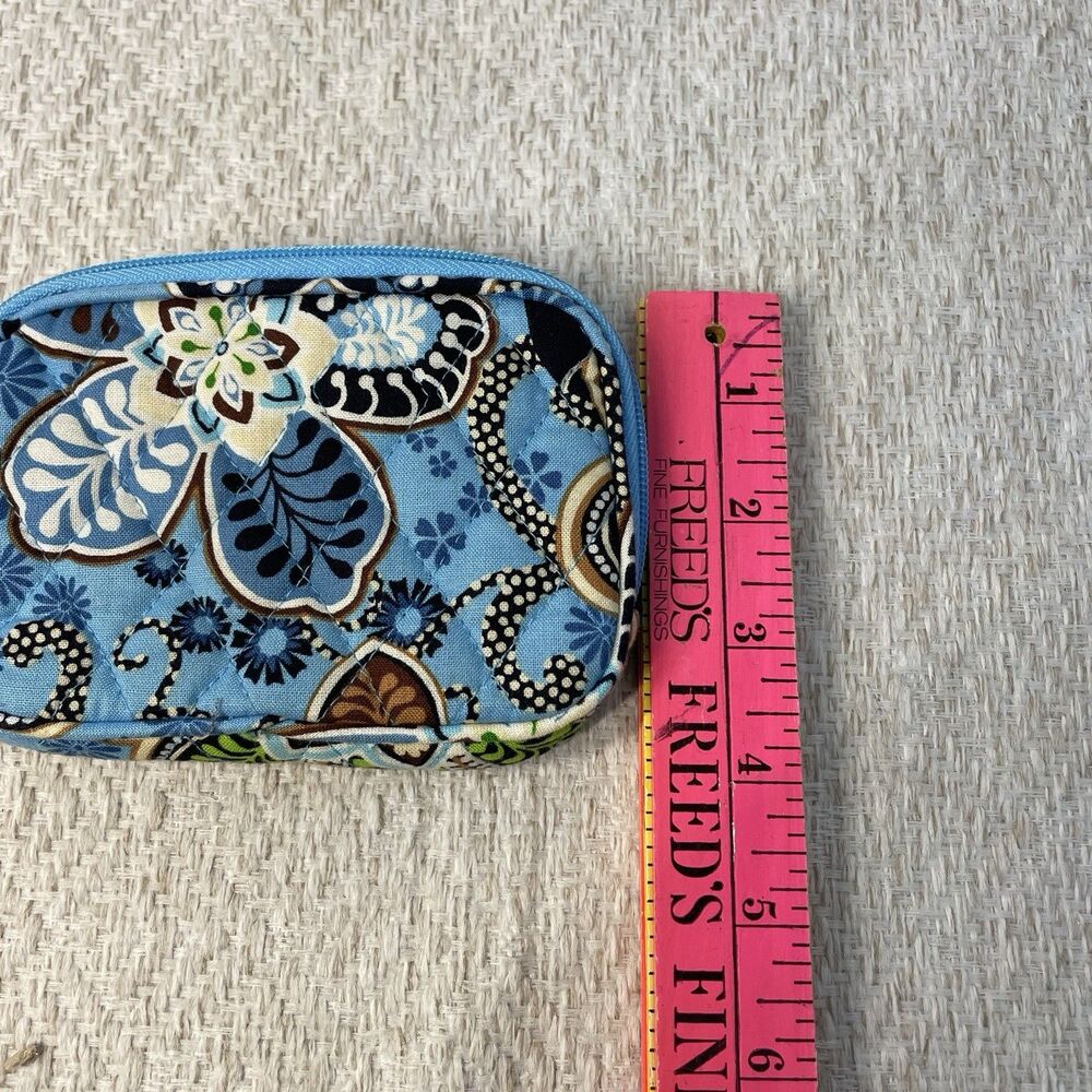 Vera Bradley Bali Blue Floral Quilted Zip Coin Purse - Picture 7 of 7